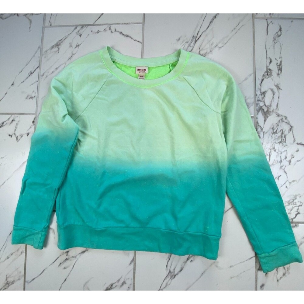 Mossimo Supply Co. Women's Medium Green Ombre Casual Long Sleeve Shirt